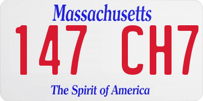 MA license plate 147CH7