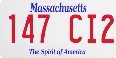 MA license plate 147CI2