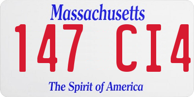 MA license plate 147CI4