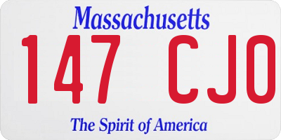 MA license plate 147CJ0