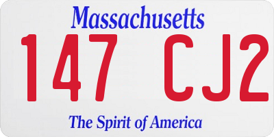 MA license plate 147CJ2