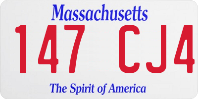 MA license plate 147CJ4