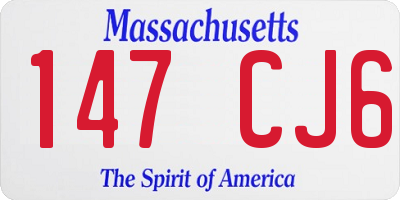 MA license plate 147CJ6