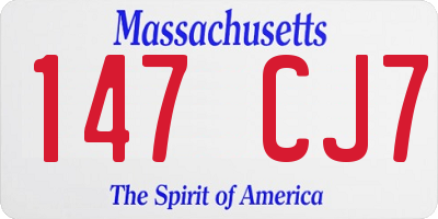 MA license plate 147CJ7