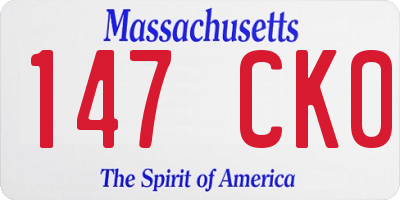 MA license plate 147CK0