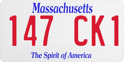MA license plate 147CK1