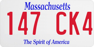 MA license plate 147CK4