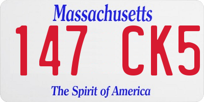 MA license plate 147CK5