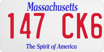 MA license plate 147CK6