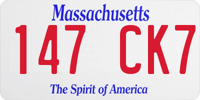 MA license plate 147CK7
