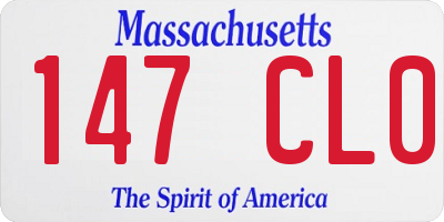 MA license plate 147CL0