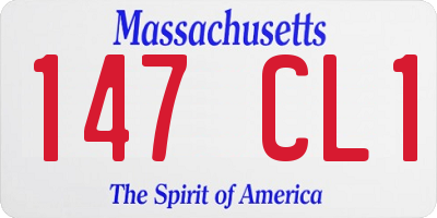 MA license plate 147CL1