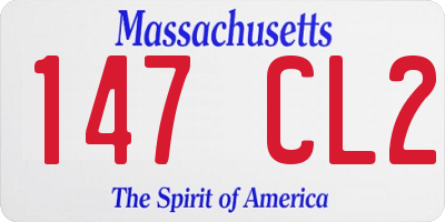 MA license plate 147CL2