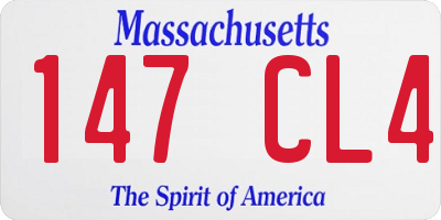 MA license plate 147CL4