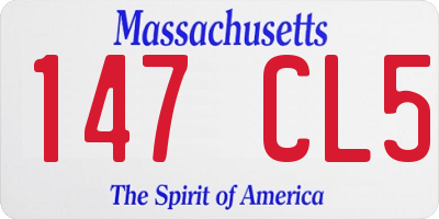 MA license plate 147CL5