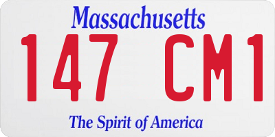 MA license plate 147CM1
