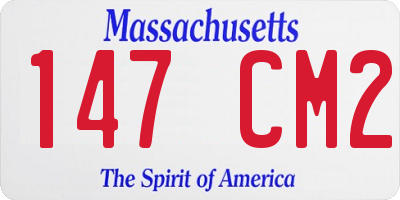MA license plate 147CM2