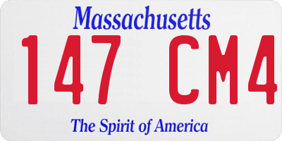 MA license plate 147CM4