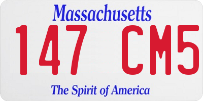 MA license plate 147CM5