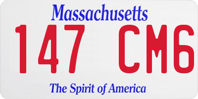 MA license plate 147CM6