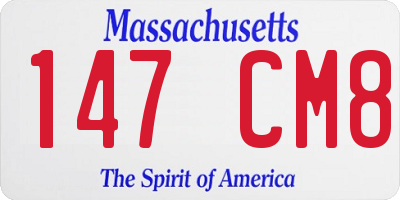MA license plate 147CM8