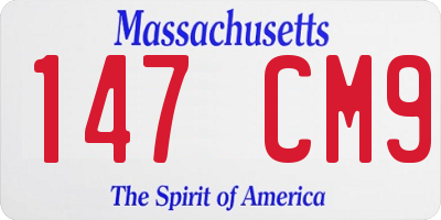 MA license plate 147CM9