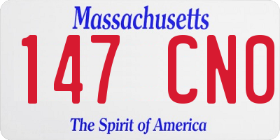 MA license plate 147CN0