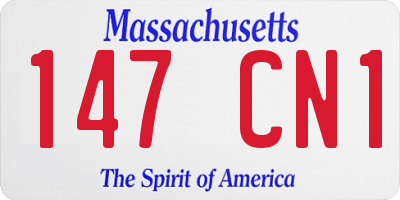 MA license plate 147CN1