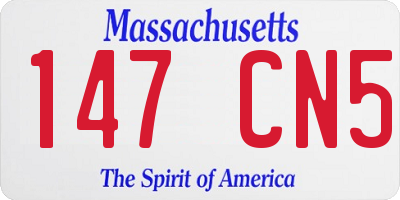 MA license plate 147CN5