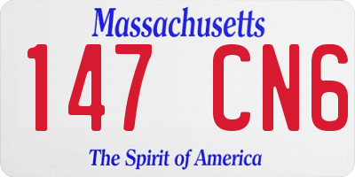 MA license plate 147CN6