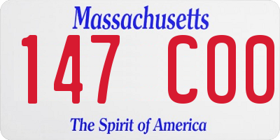 MA license plate 147CO0