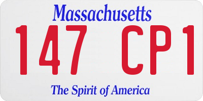 MA license plate 147CP1