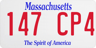 MA license plate 147CP4