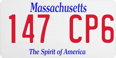 MA license plate 147CP6