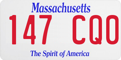 MA license plate 147CQ0