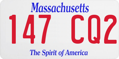 MA license plate 147CQ2