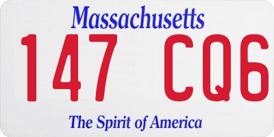 MA license plate 147CQ6