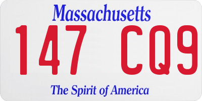 MA license plate 147CQ9