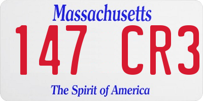 MA license plate 147CR3