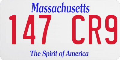 MA license plate 147CR9
