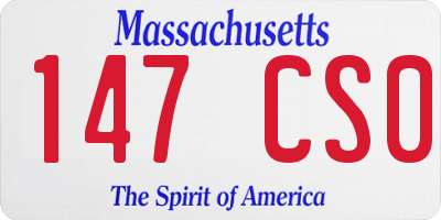 MA license plate 147CS0