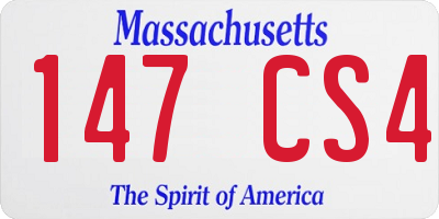 MA license plate 147CS4