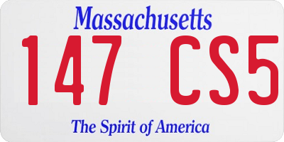 MA license plate 147CS5
