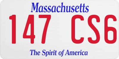 MA license plate 147CS6