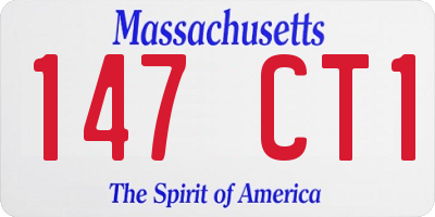 MA license plate 147CT1