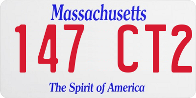 MA license plate 147CT2