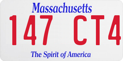 MA license plate 147CT4