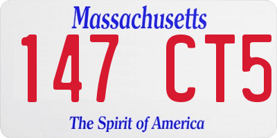 MA license plate 147CT5