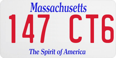 MA license plate 147CT6