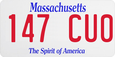 MA license plate 147CU0